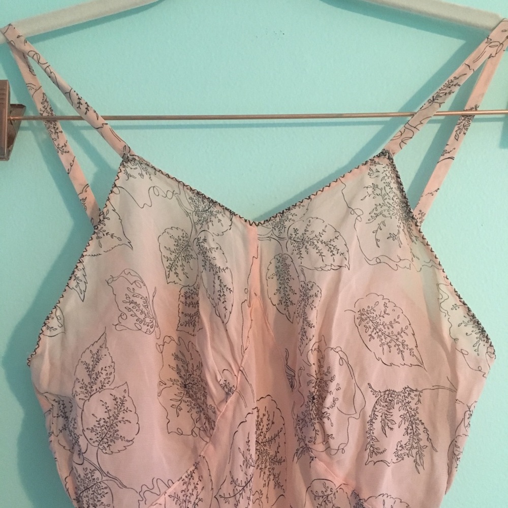 30s-40s rayon botanical novelty print romper slip